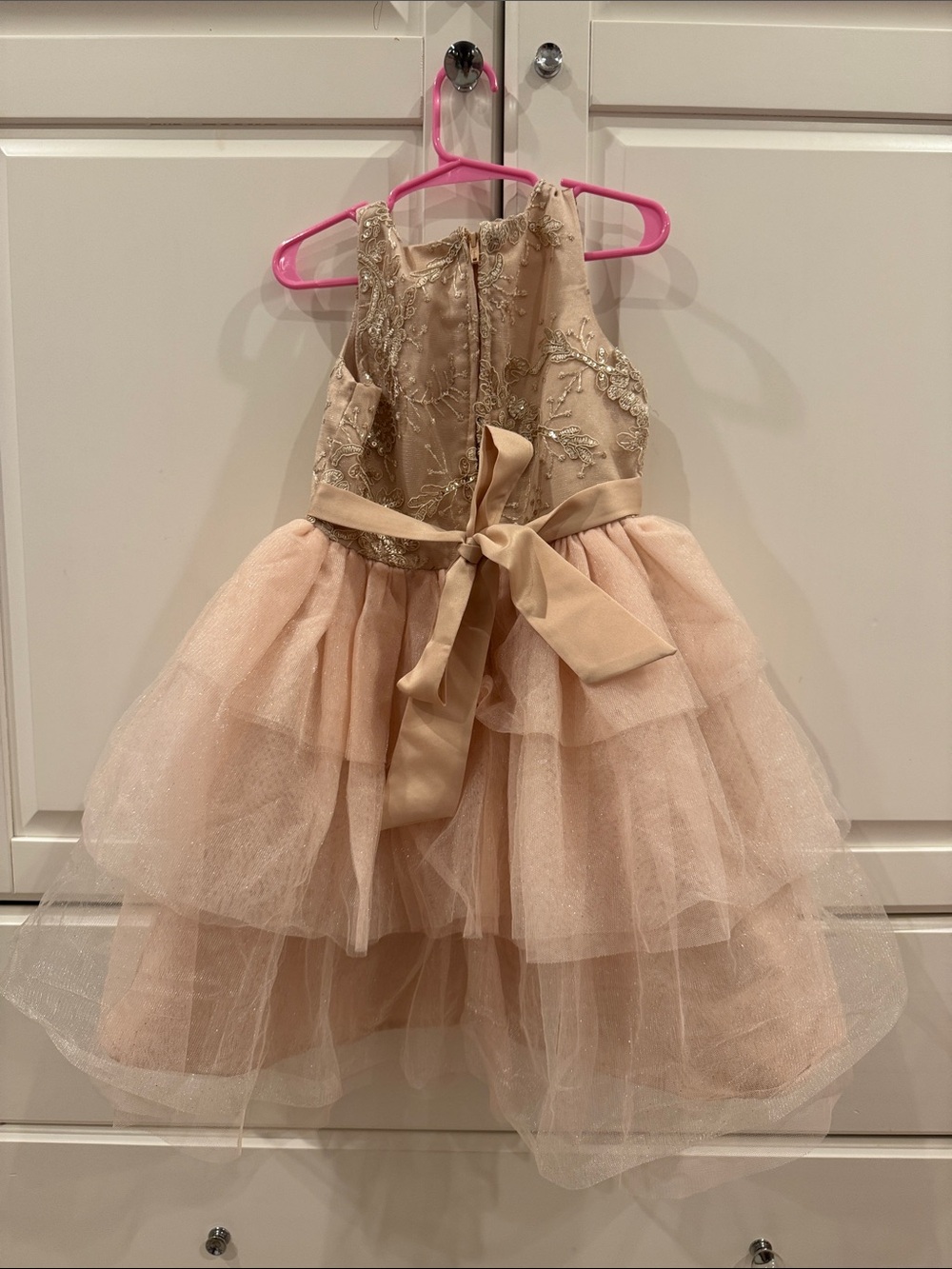 Girl Biscotti Champagne Embroidered Party Dress size 6